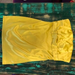 Sexy Yellow Strapless Dress